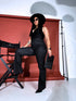 WIDE LEG bikses HM6709 "BLACK LEATHER"